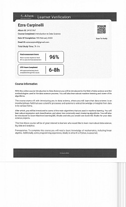DATA SCIENCE  CREDENTIAL ID 1658-24101967